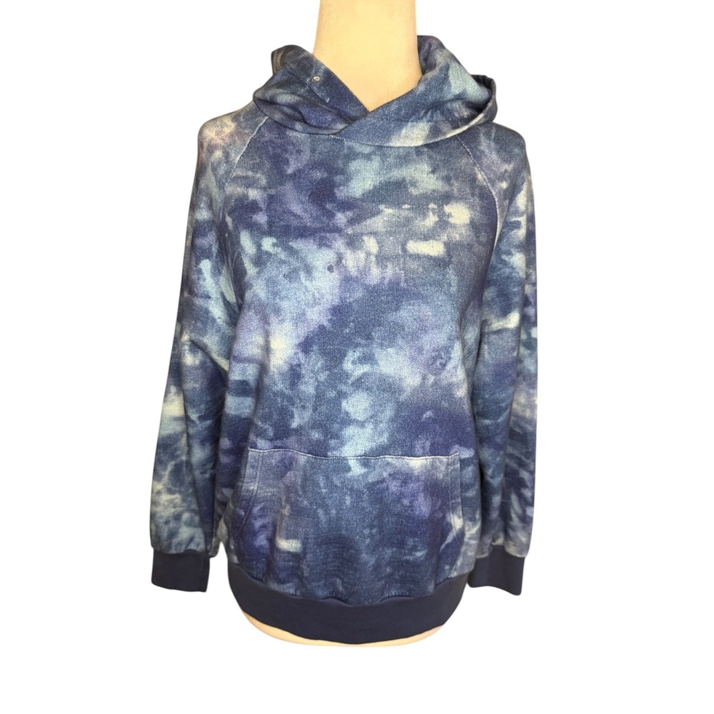 AG Adriano Goldschmied Womens‎ Blue Tie Dye Hoodie Night Rain Small Cotton NEW